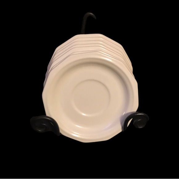 Pfaltzgraff HERITAGE WHITE Coffee Mugs Tea Cups and Saucers / Set of 7 / Vintage - Picture 3 of 6